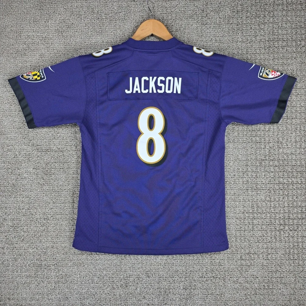 Nike Baltimore Ravens Lamar Jackson 8 NFL Jersey Womens L 14/16 Purple Football